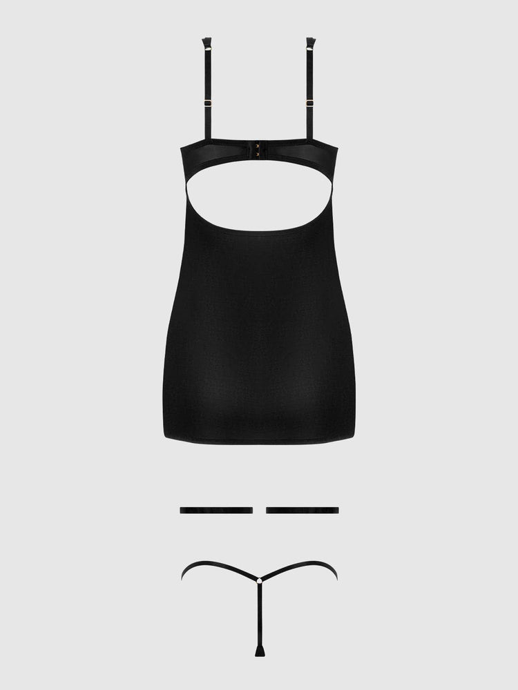 
                  
                    YASMINE SHIMMER MESH O-RING THIGH GARTER CHEMISE SET: PLUM / 3X/4X
                  
                