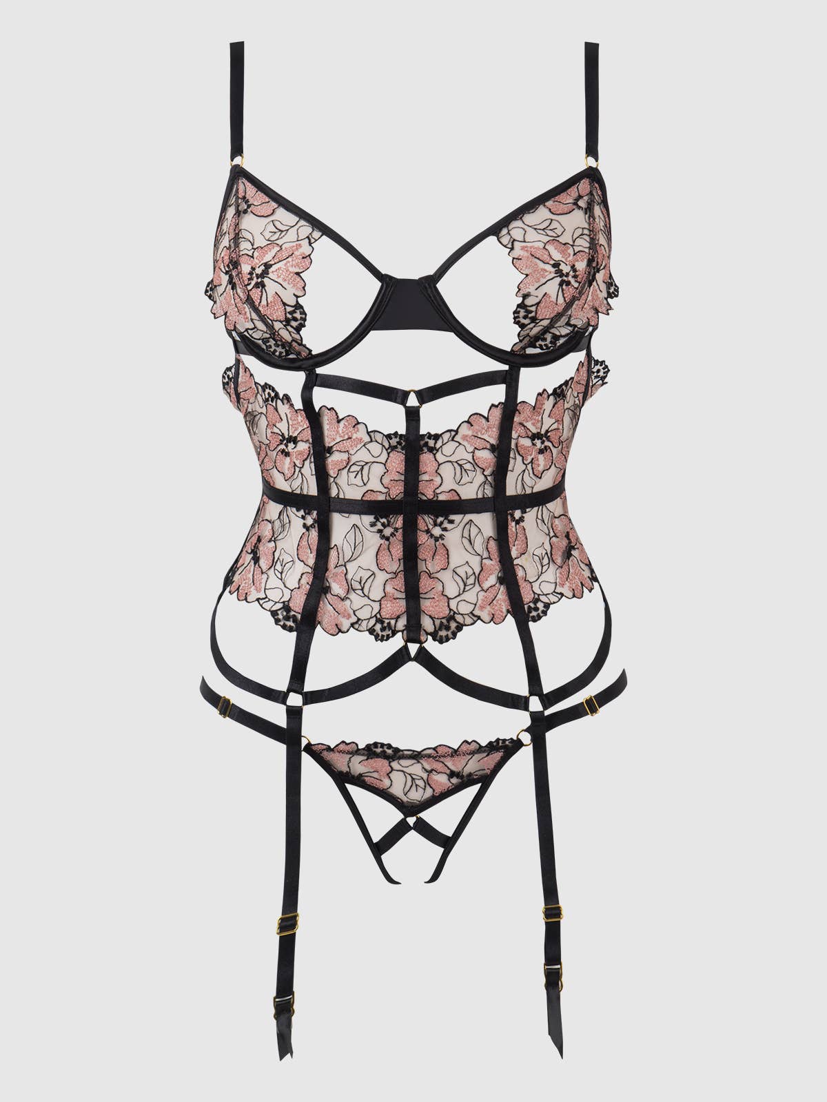 
                  
                    NOVA BLACKLIGHT LACE CORSET & CROTCHLESS G-STRING SET: JADED BLUE / 1X/2X
                  
                