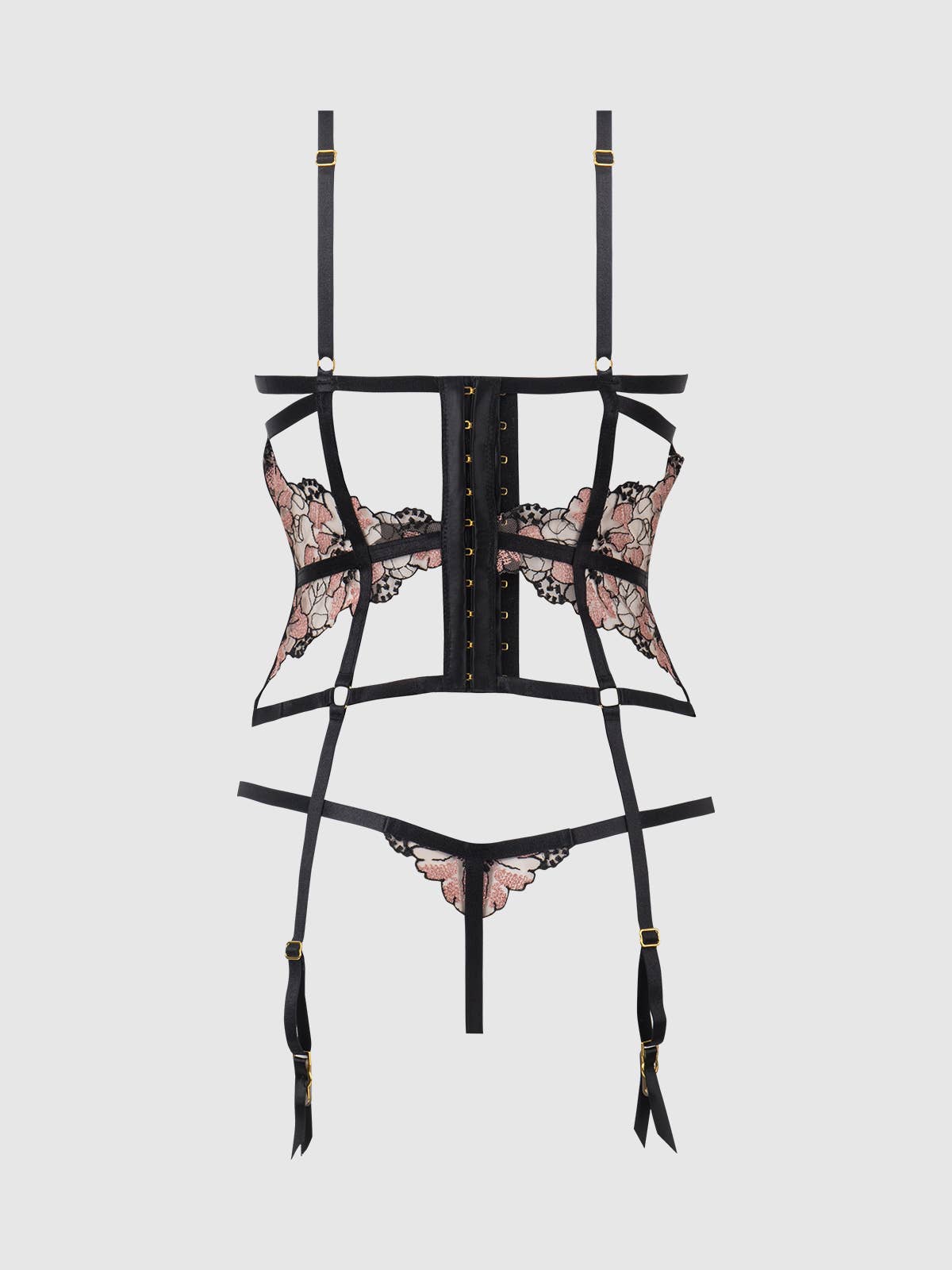 
                  
                    NOVA BLACKLIGHT LACE CORSET & CROTCHLESS G-STRING SET: JADED BLUE / X-Large
                  
                