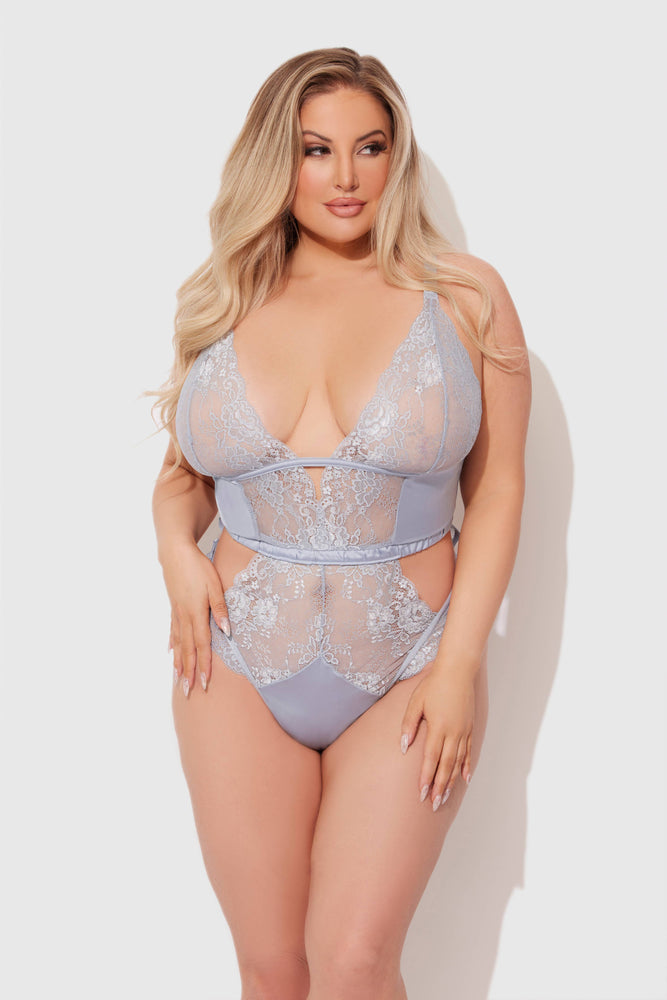 
                  
                    SIENNA SATIN & LACE WIRELESS TEDDY: STONE BLUE / XL
                  
                