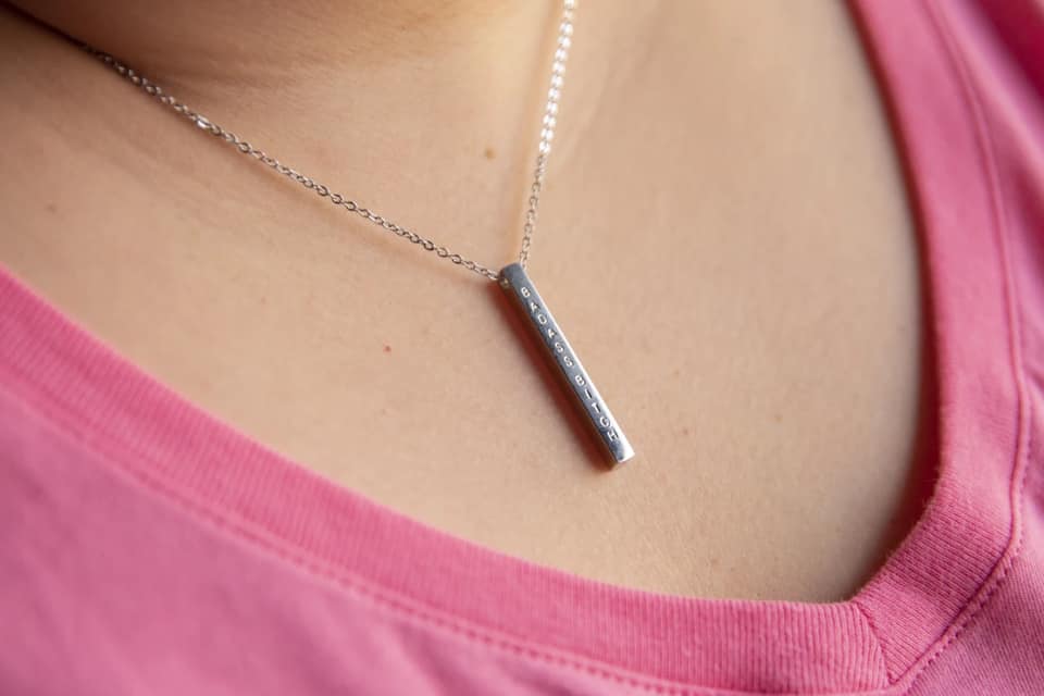 Badass Bitch - Handstamped Bar Necklace