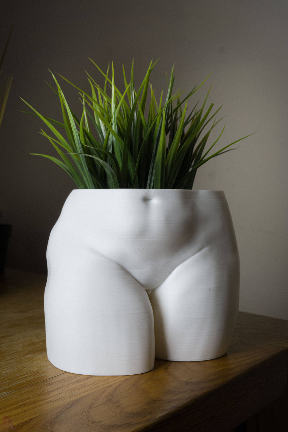 Curvy Woman Booty Planter, Plus Size Body- 3D Printed, White