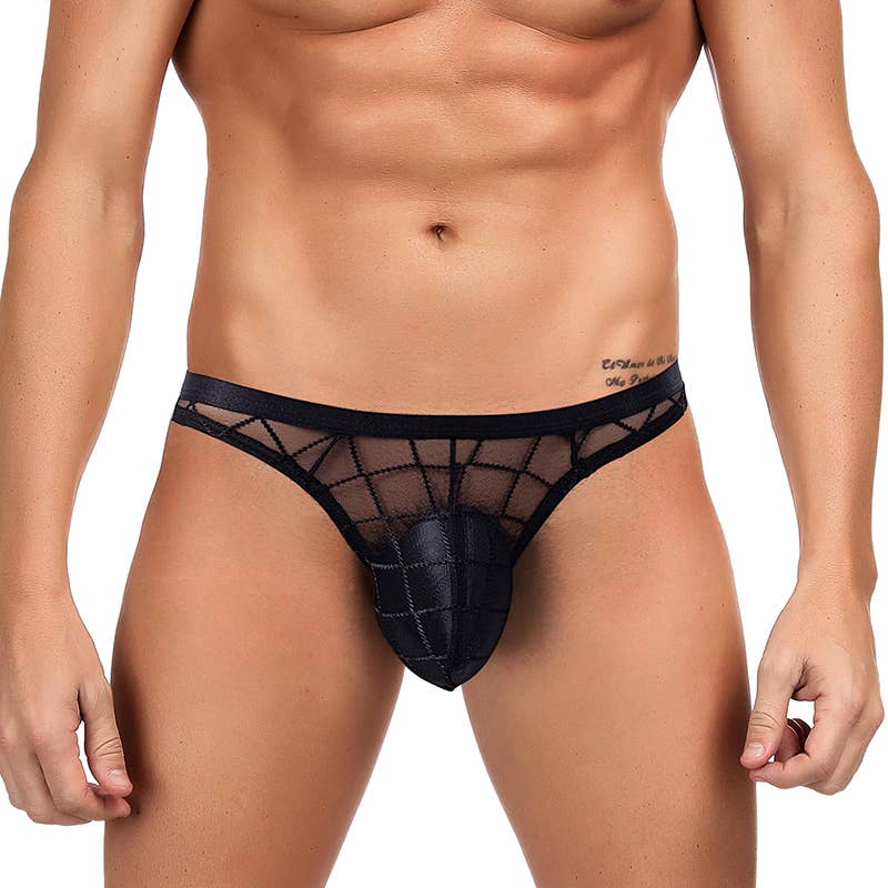 BLACK DIAMOND MESH MENS UNDERWEAR: SM